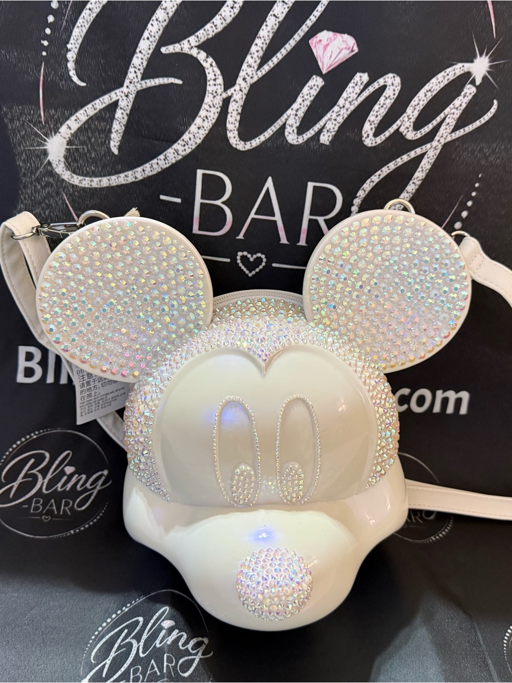 Custom White Mickey Mouse loungefly Crossbody Bag Disney park purse